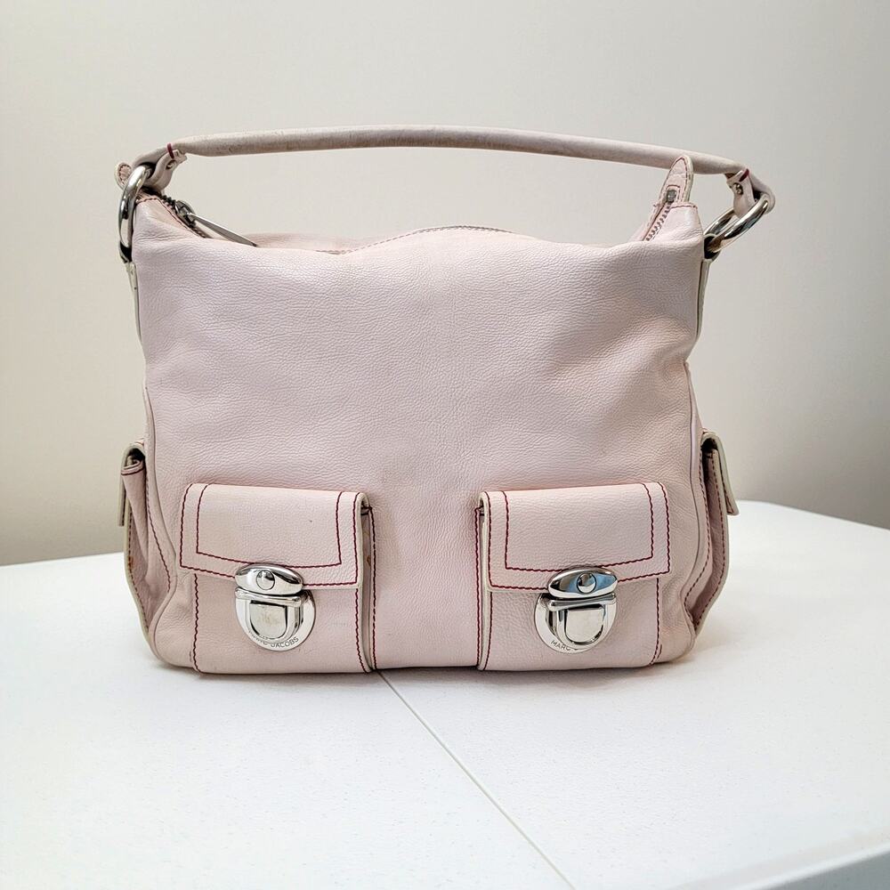 VTG Y2K Marc Jacobs Hobo Bag Leather Pockets Pink Shoulder Bag Lorelai Gilmore